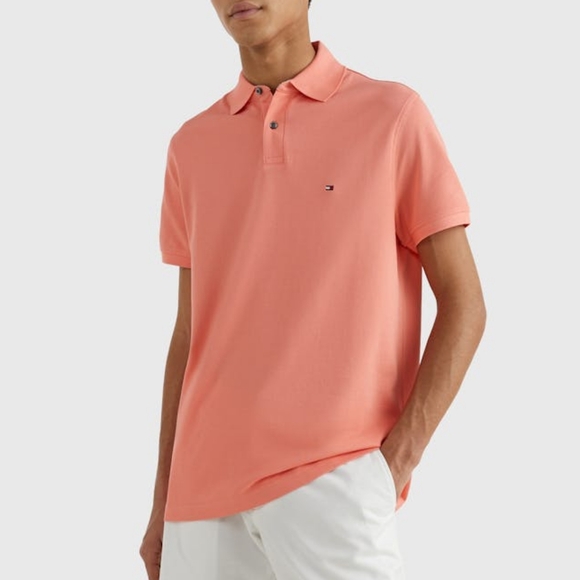 Tommy Hilfiger Other - Tommy Hilfiger Men's 1985 Peach Pink Custom Fit Polo Shirt Short Sleeve Medium